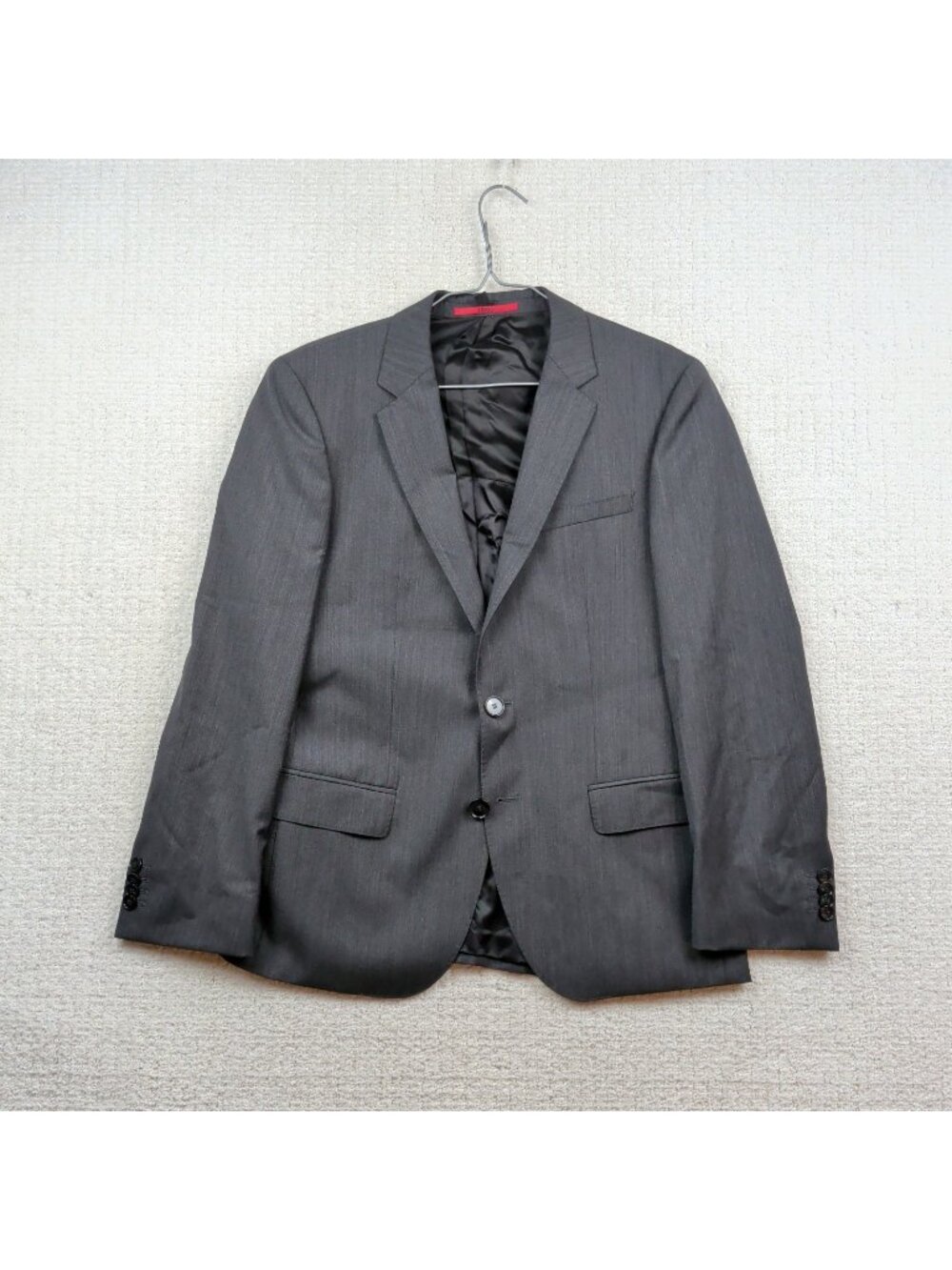 Hugo Boss Sport Coat Blazer Jacket 36S Wool 2 Button Dark Charcoal Grey Preppy